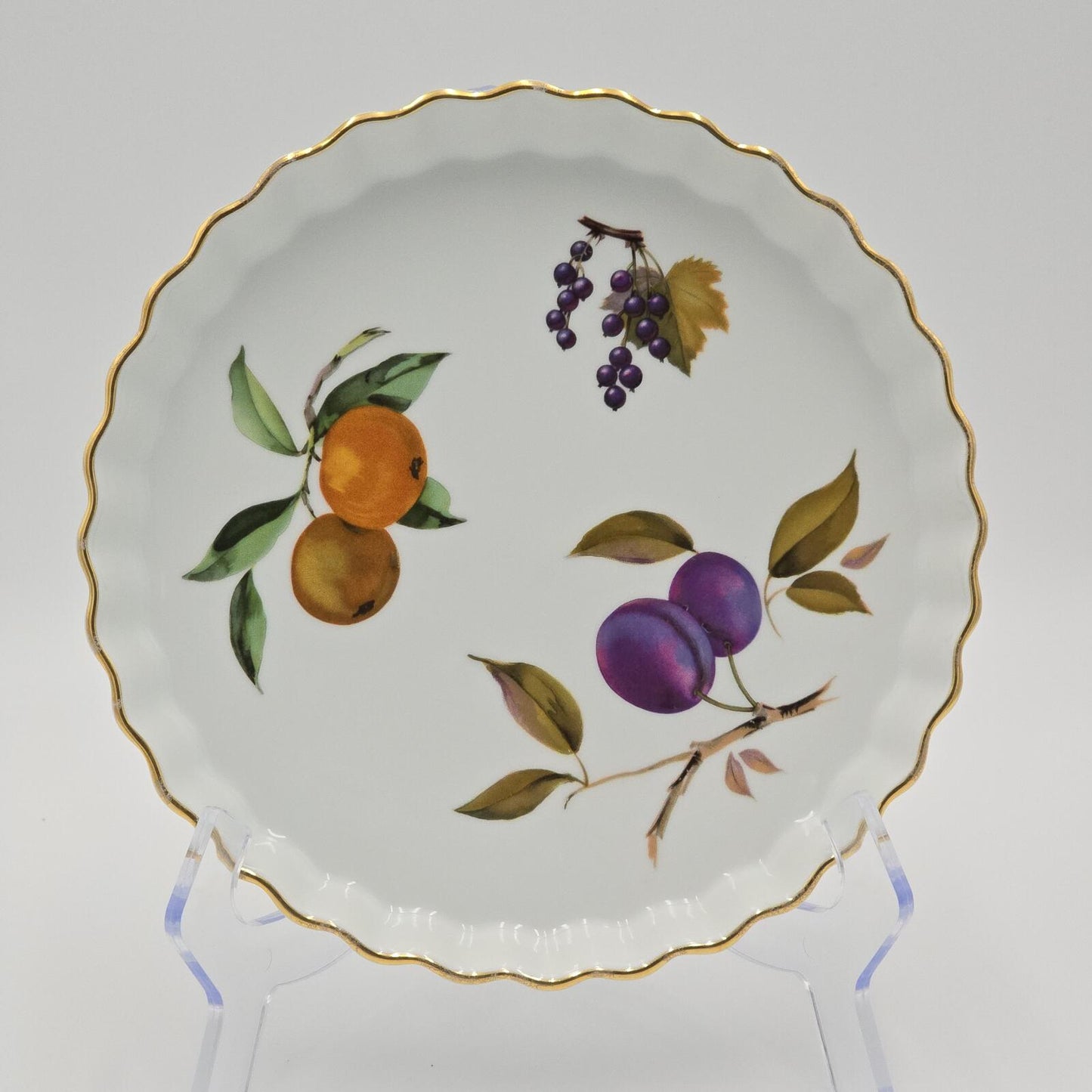 Royal Worcester "Eversham Gold" Pattern Fluted Quiche/Flan Dish - 9"