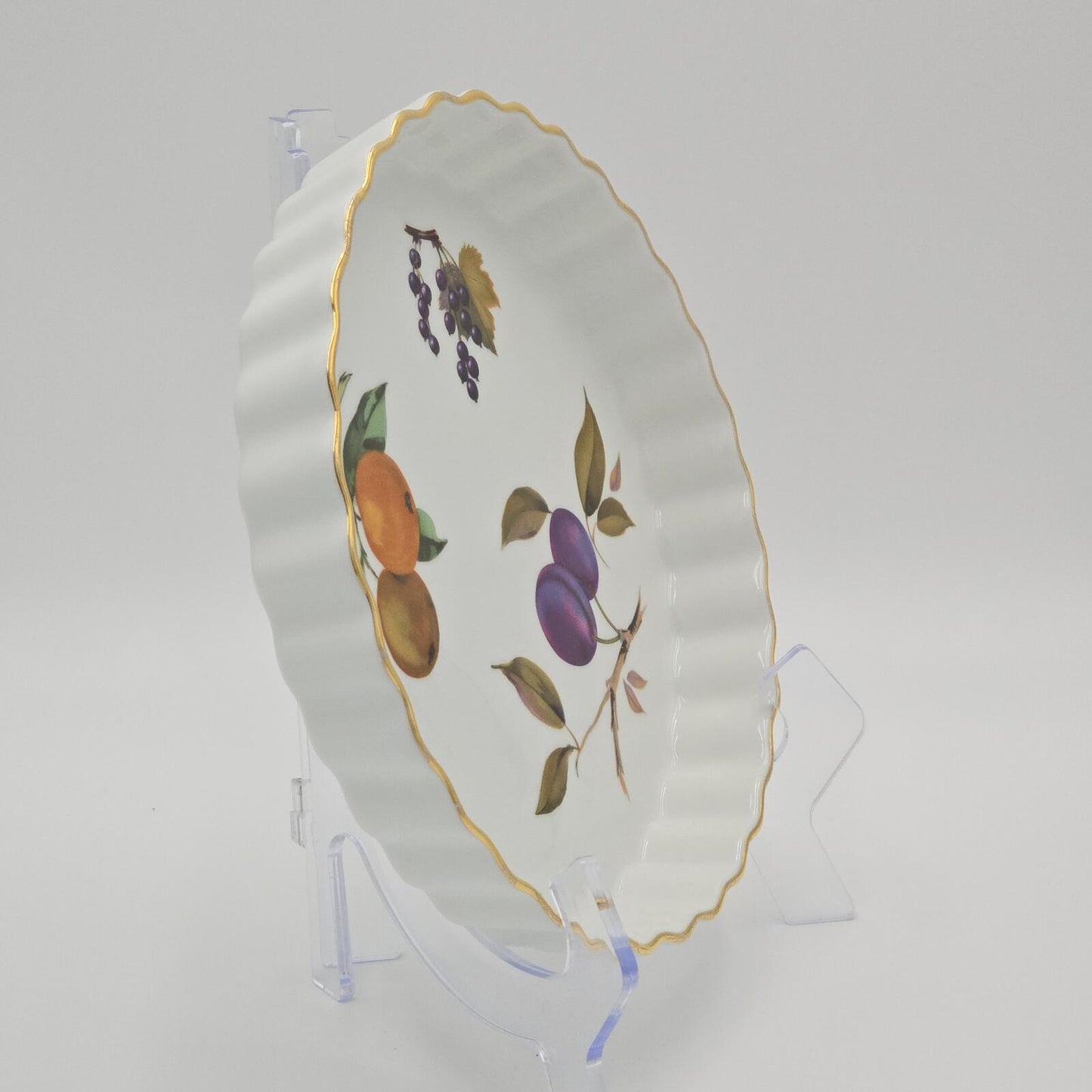 Royal Worcester "Eversham Gold" Pattern Fluted Quiche/Flan Dish - 9"