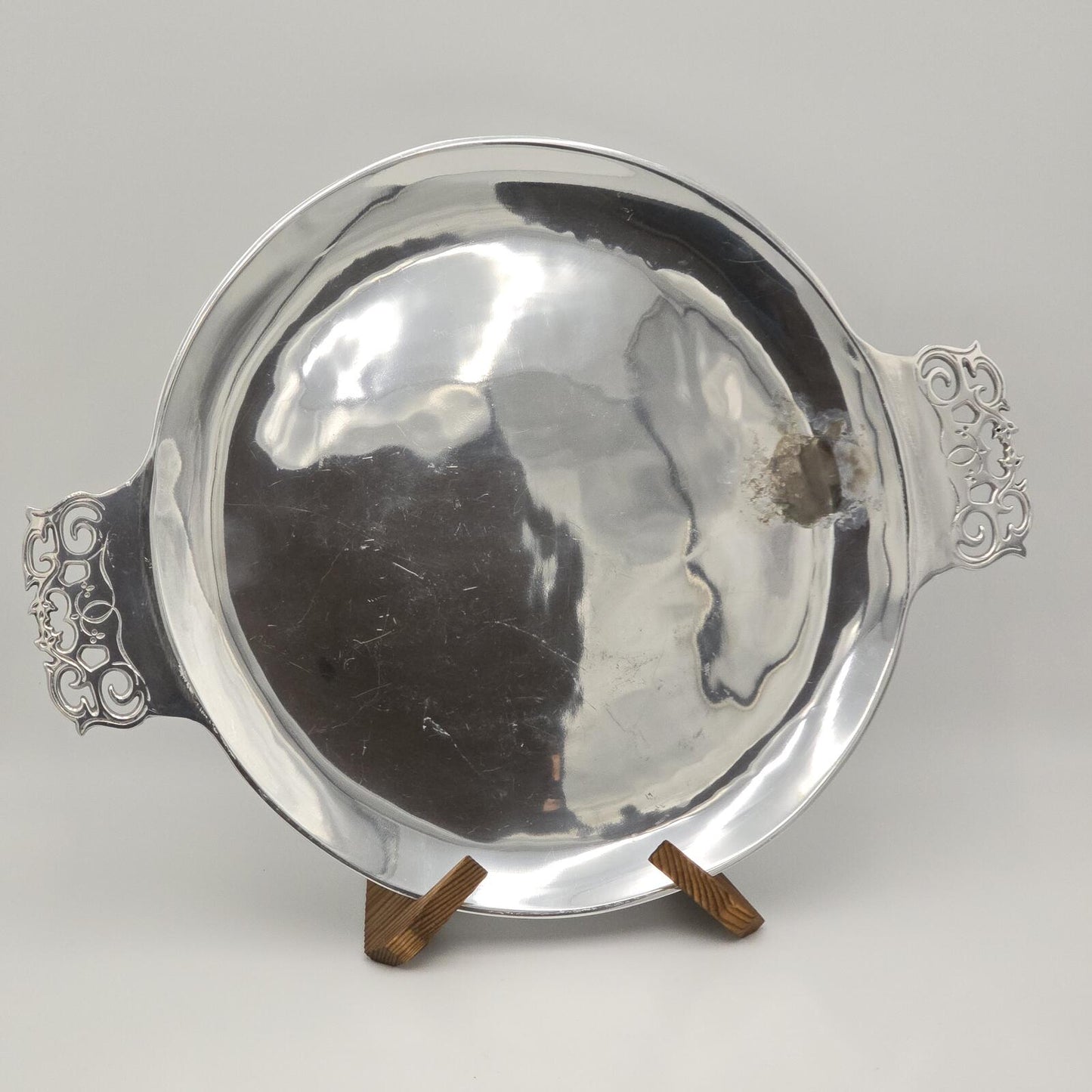 Vintage Nambé Round Platter With Intricate Handles - #220