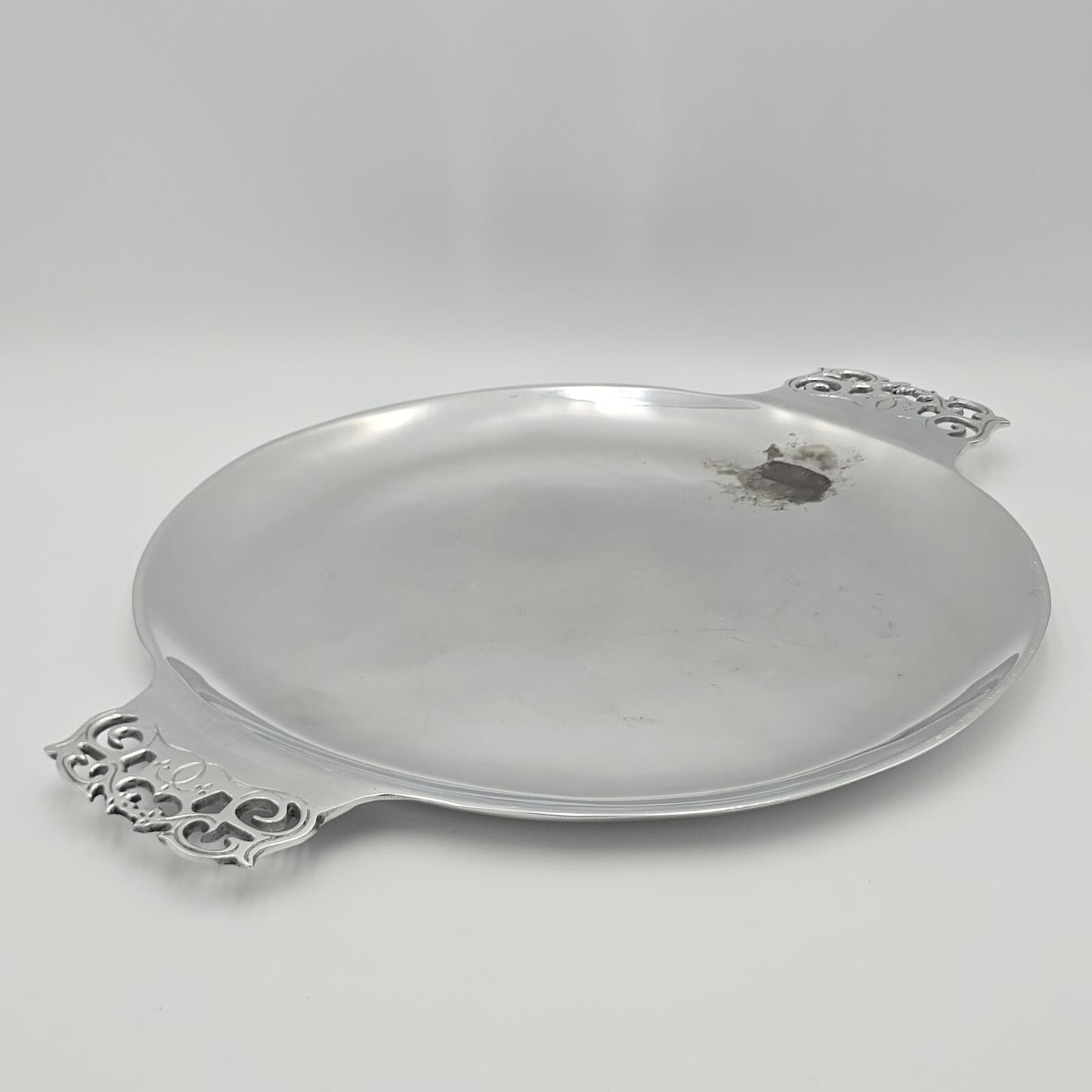 Vintage Nambé Round Platter With Intricate Handles - #220