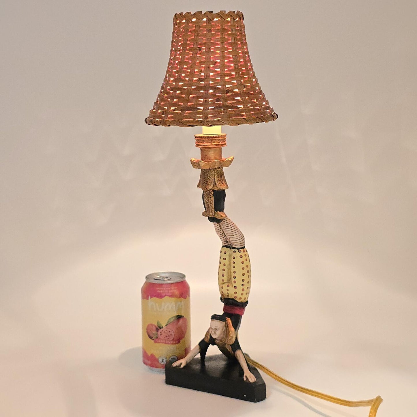 Vintage Asian Acrobat Candlestick Lamp