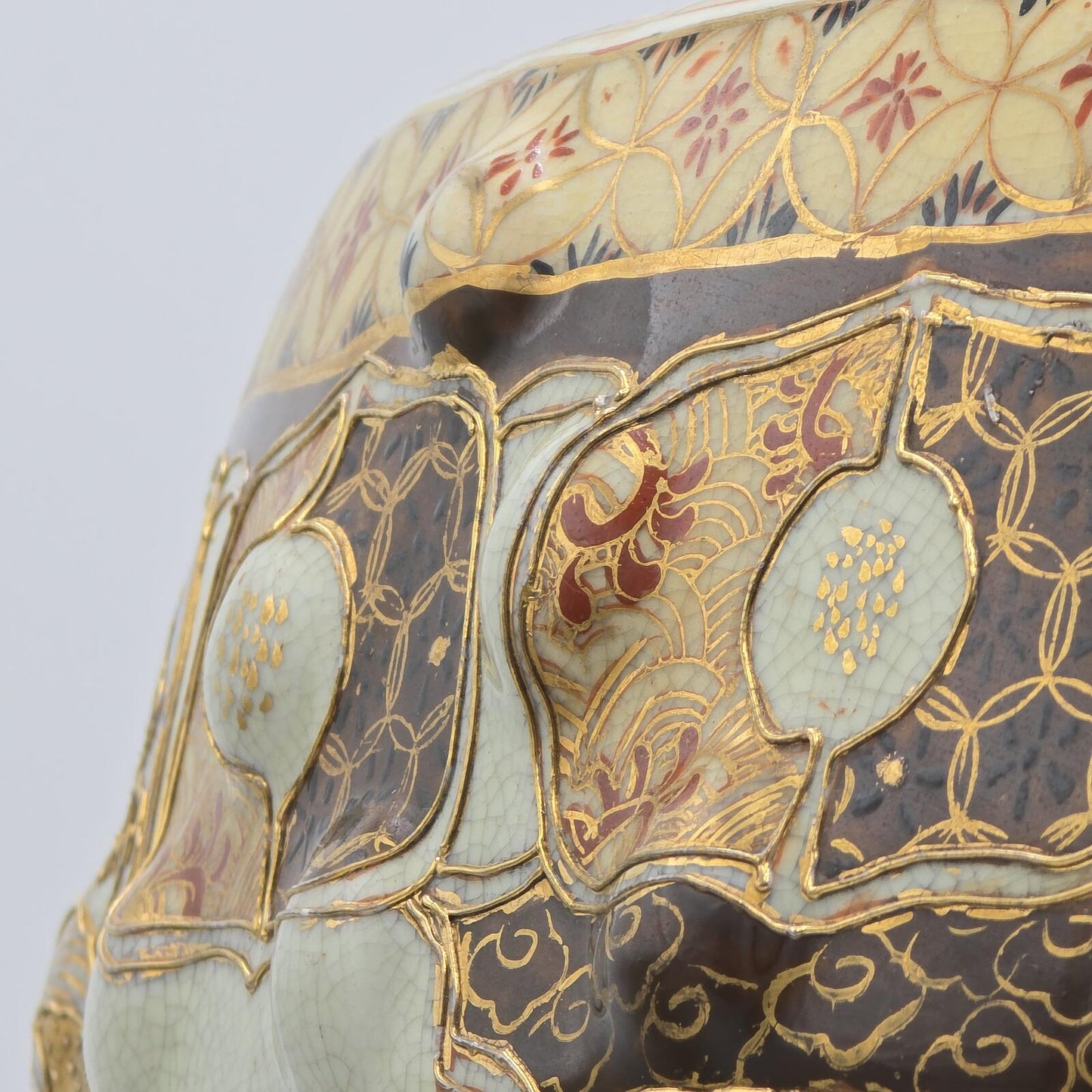 Vintage Hand-Painted Satsuma Style Garden Stool