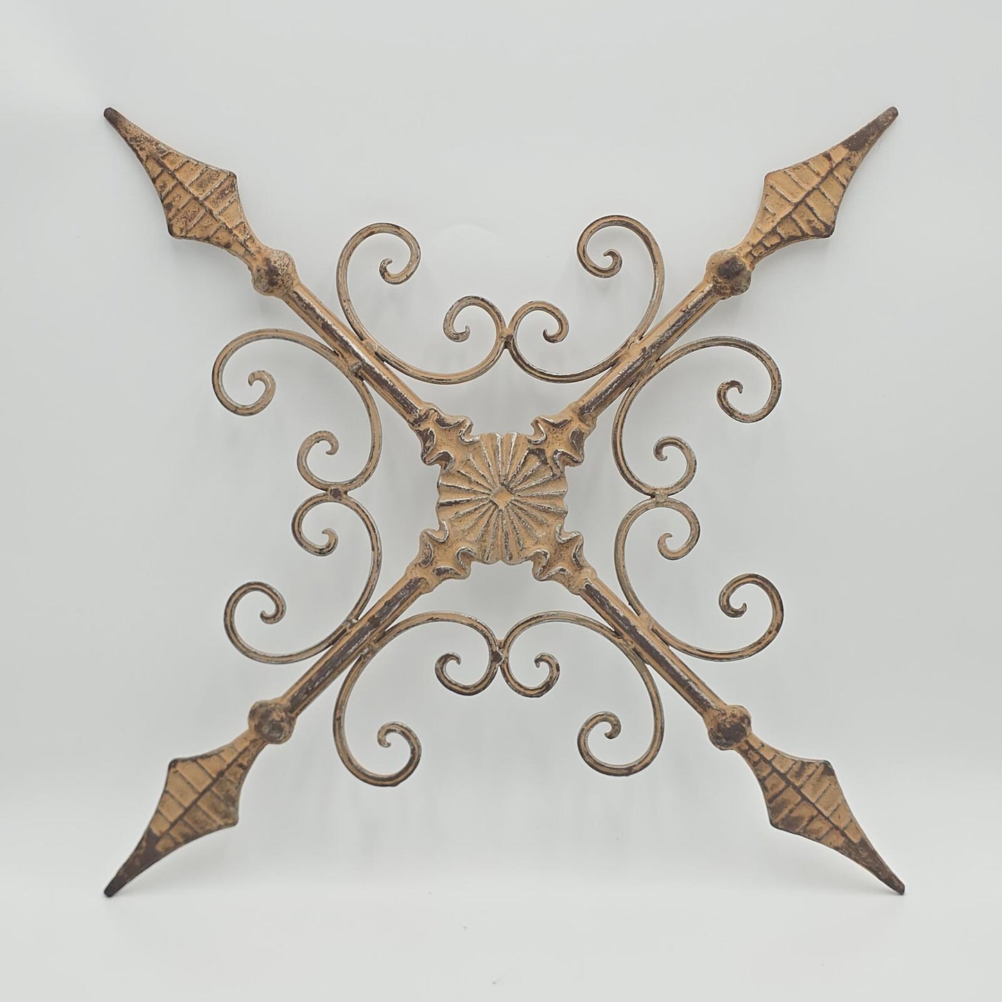 Vintage Fleur De Lis/Cross Metal Wall Art