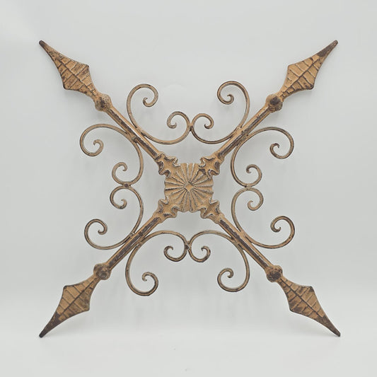 Vintage Fleur De Lis/Cross Metal Wall Art