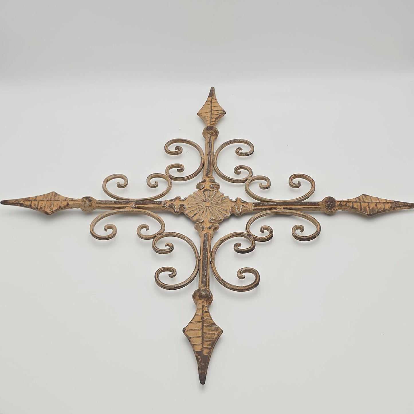 Vintage Fleur De Lis/Cross Metal Wall Art