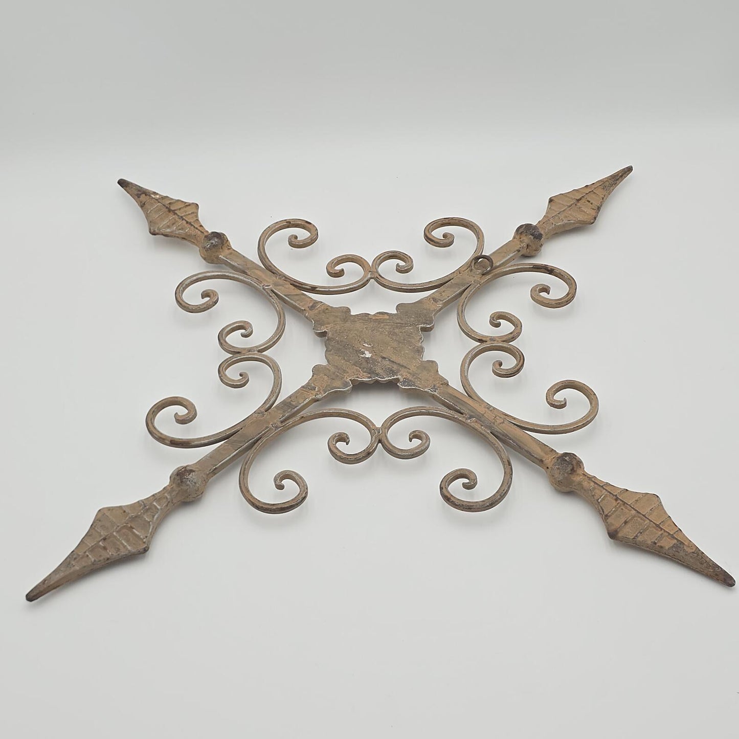 Vintage Fleur De Lis/Cross Metal Wall Art