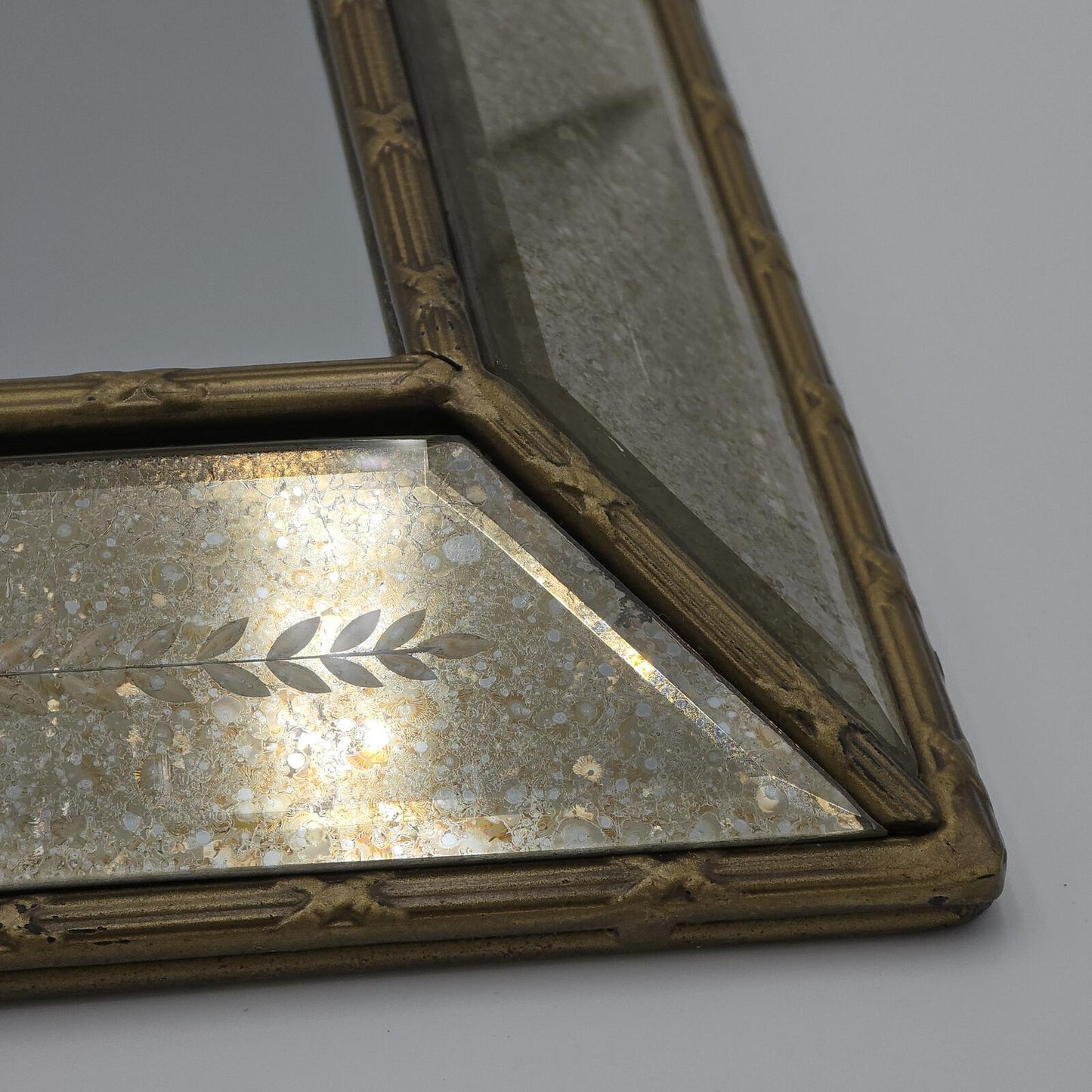 Vintage Venetian Style, Hollywood Regency Etched Glass Mirror