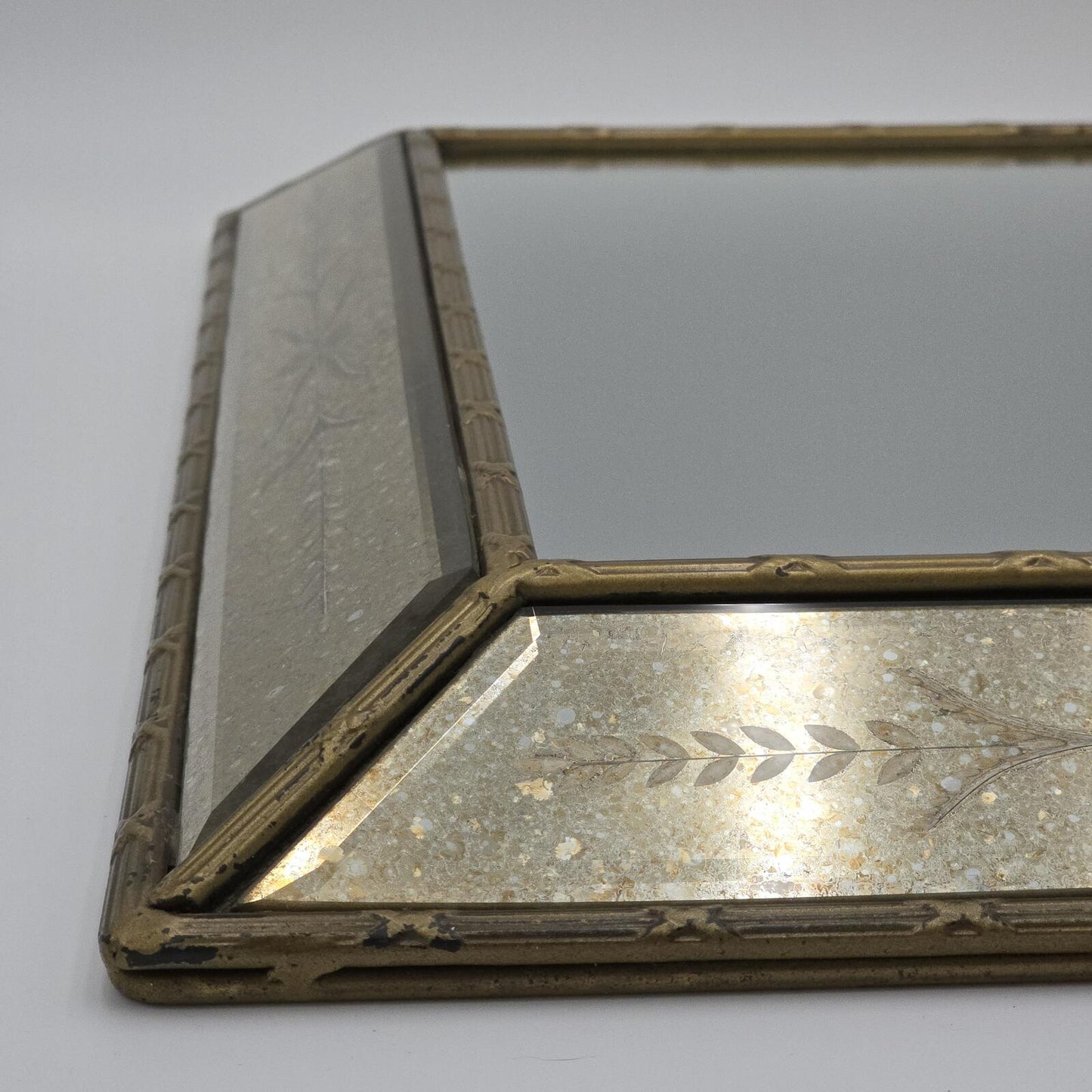 Vintage Venetian Style, Hollywood Regency Etched Glass Mirror