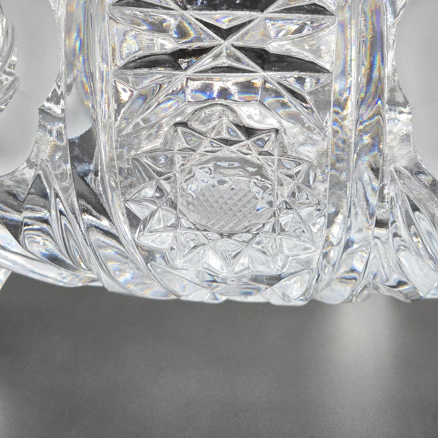 Vintage 9" Crystal Footed "Rose" Centerpiece Bowl