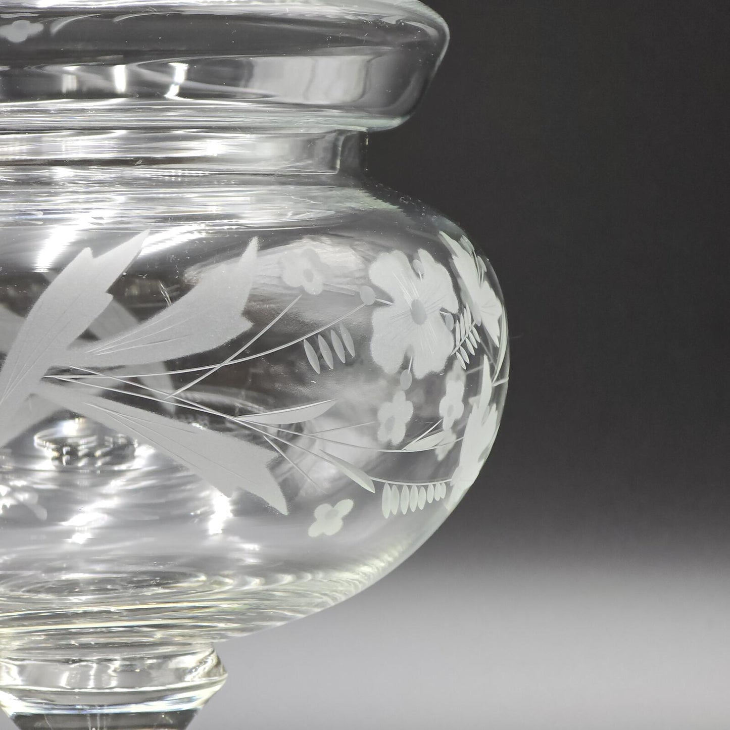 Vintage Duiske Irish Hand-Cut Glass Candy Dish/Compote w/Lid