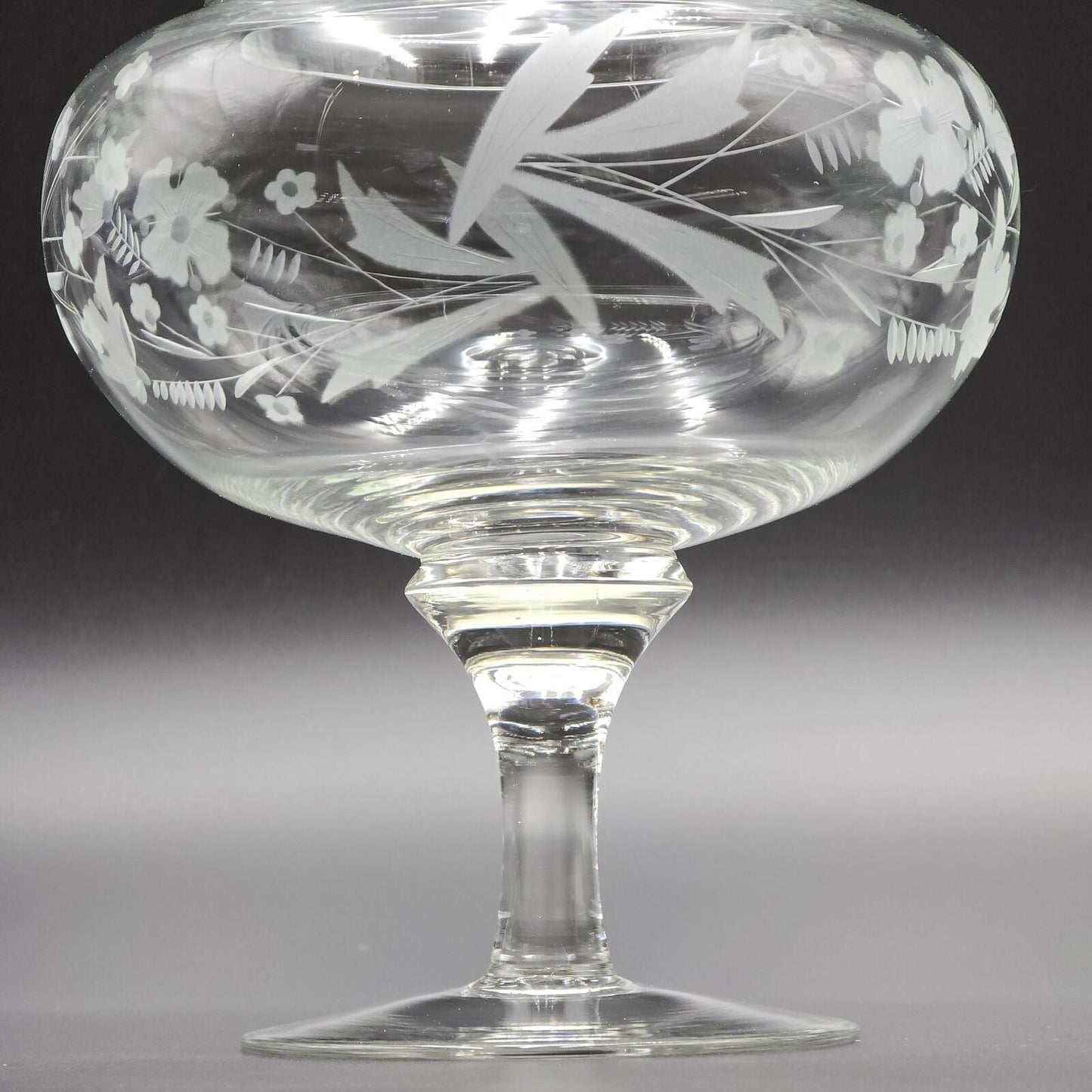 Vintage Duiske Irish Hand-Cut Glass Candy Dish/Compote w/Lid