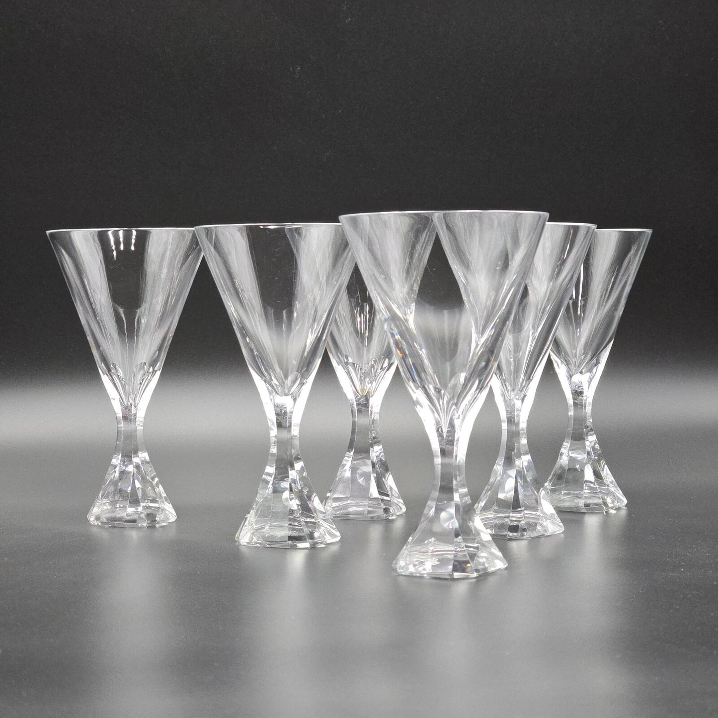 Mid Century Modern Josair "Electric Linda" Crystal Wine Glasses