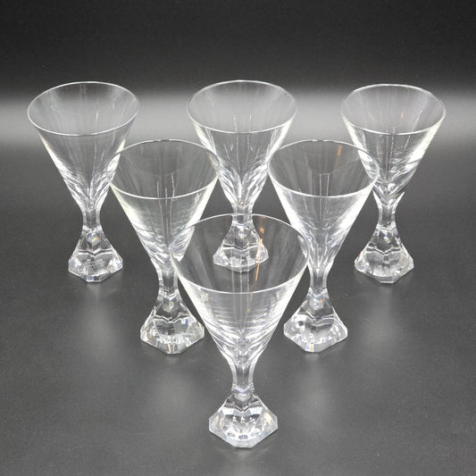 Mid Century Modern Josair "Electric Linda" Crystal Wine Glasses