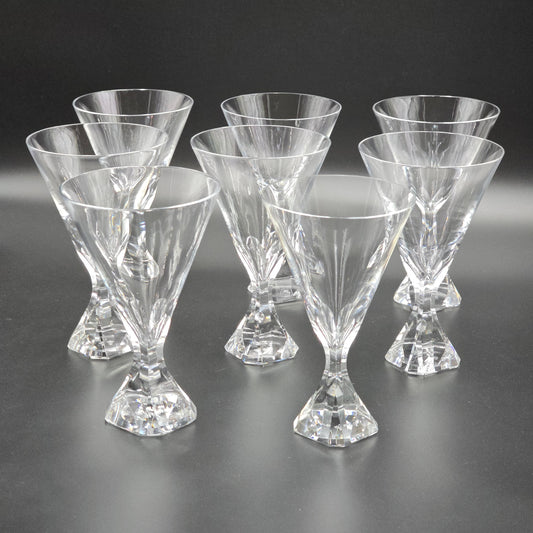 Mid Century Modern Josair "Electric Linda" Crystal Water/Large Wine Glasses