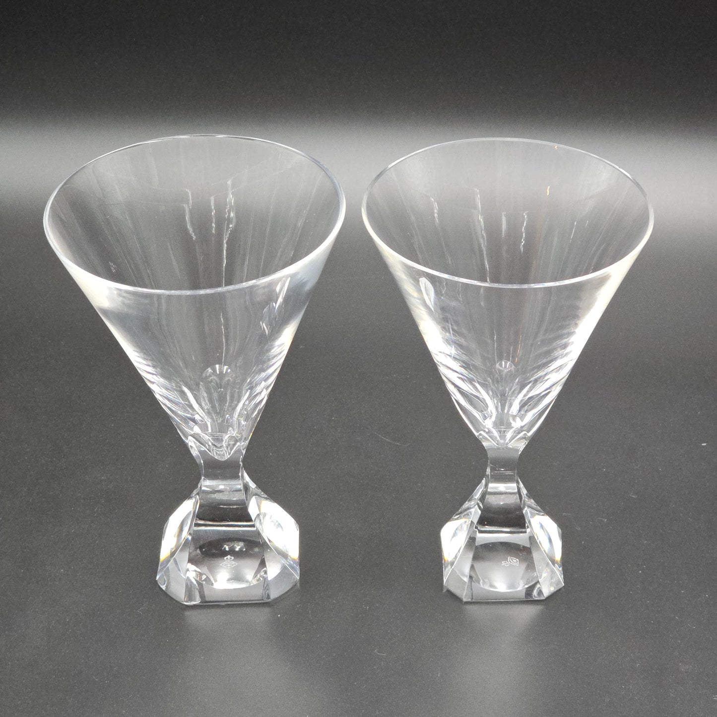 Mid Century Modern Josair "Electric Linda" Crystal Water/Large Wine Glasses