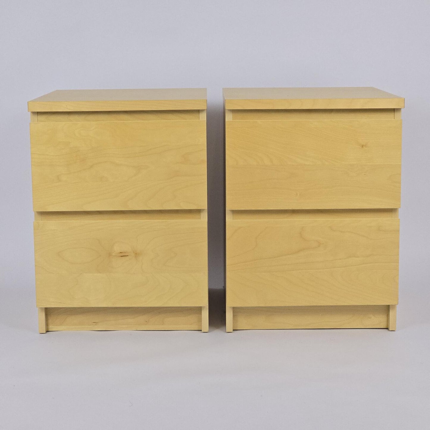 Vintage Ikea Malm White Oak Veneer Nightstands