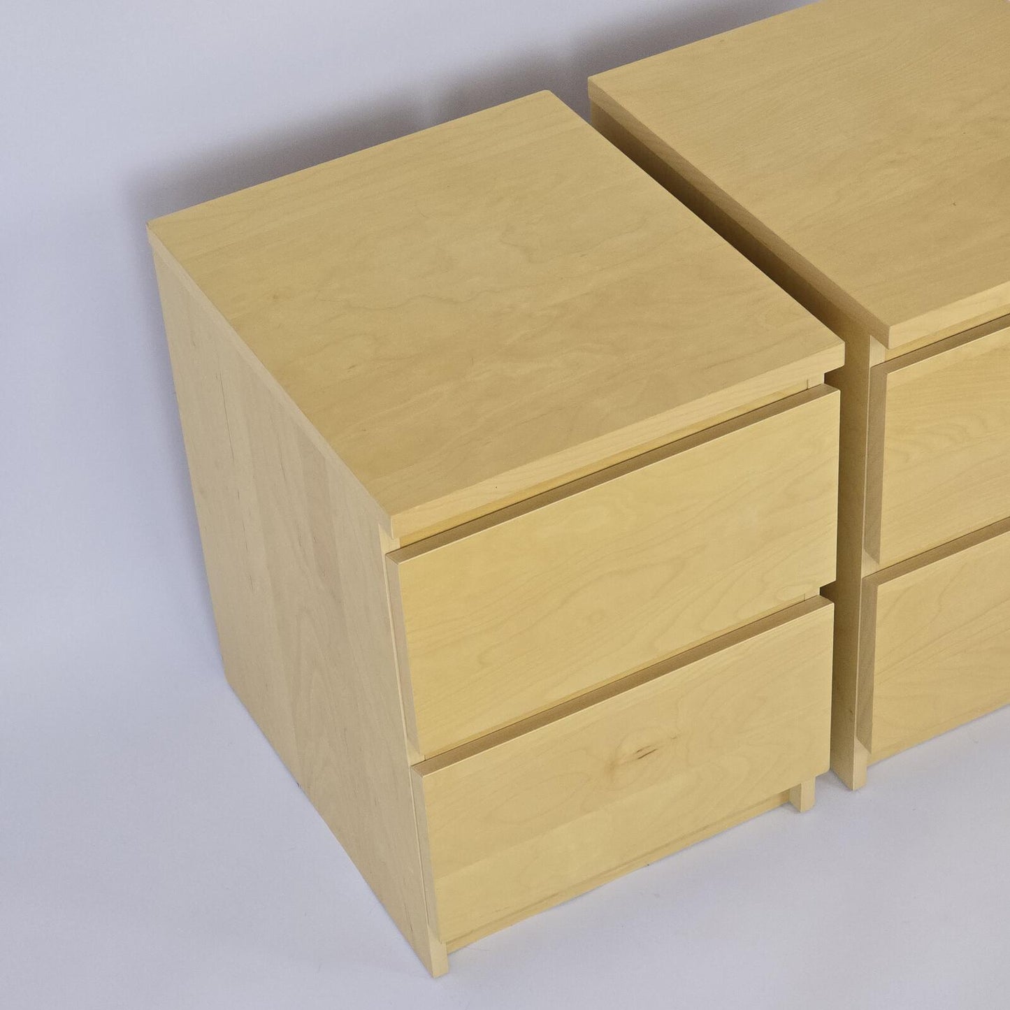 Vintage Ikea Malm White Oak Veneer Nightstands