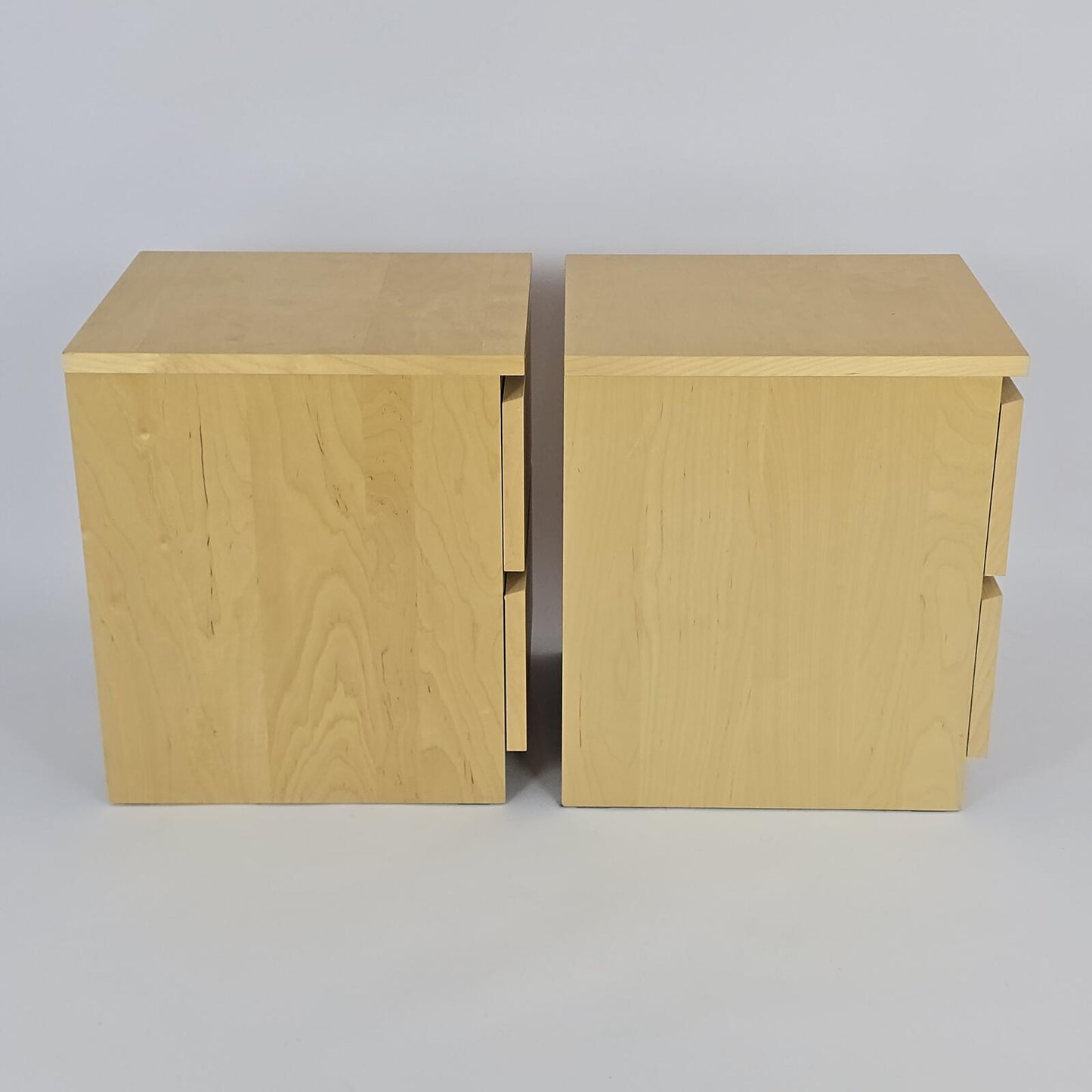Vintage Ikea Malm White Oak Veneer Nightstands