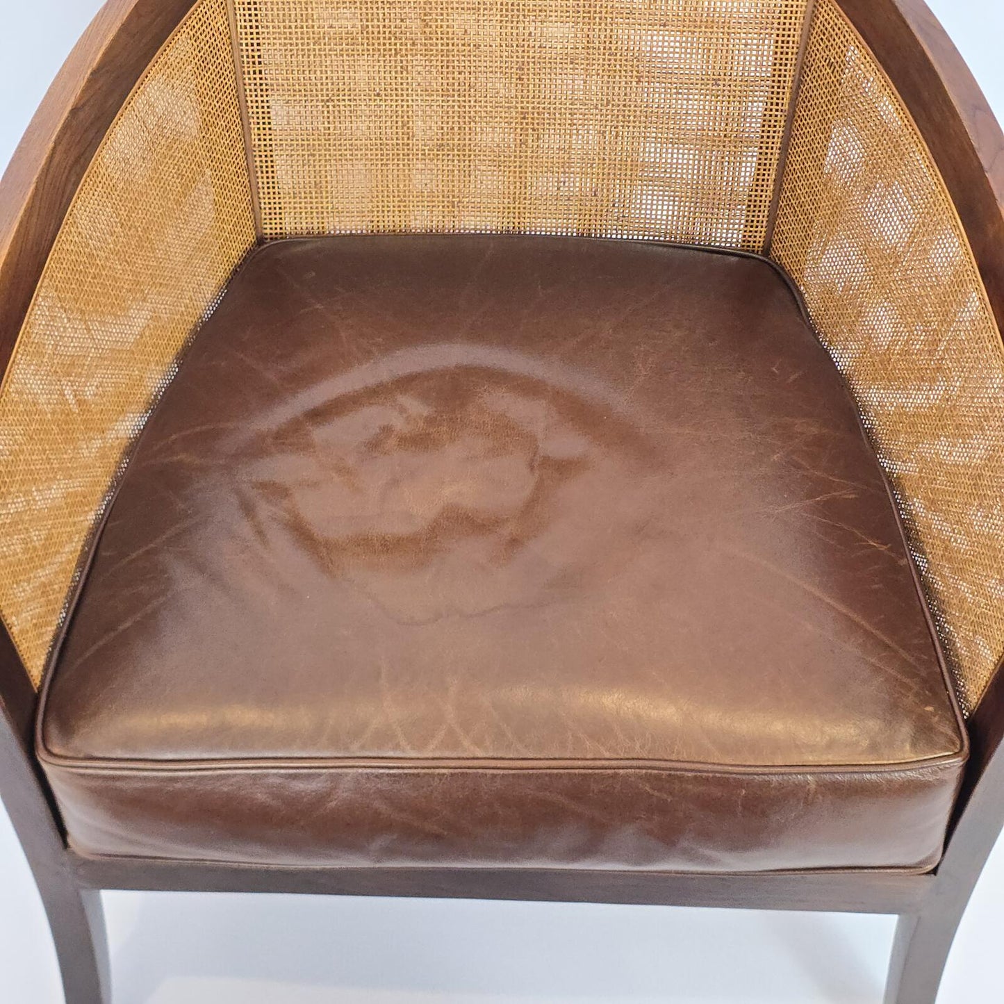 Crate & Barrel "Blake" Leather Chairs and Ottoman