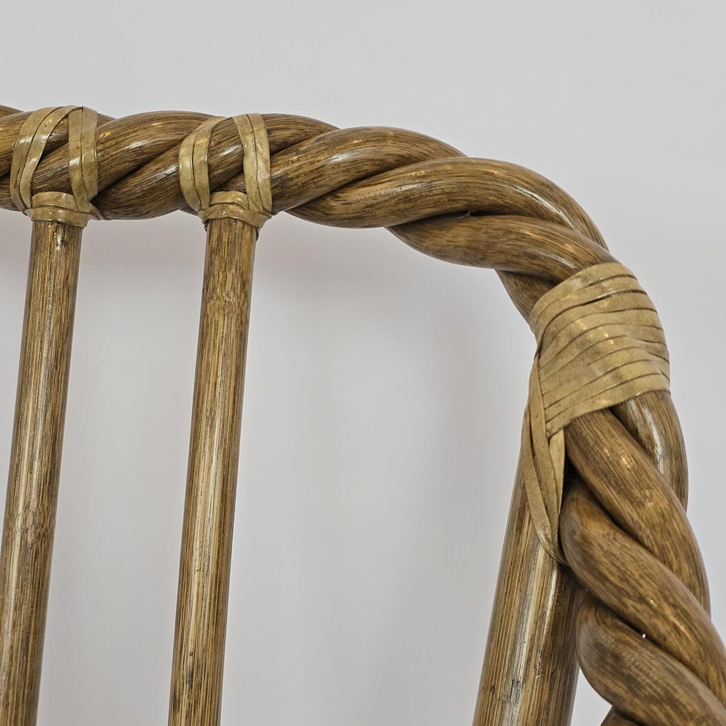 Coastal/Boho/Organic Modern "McGuire Furniture Co." Twisted Rattan Lounge Chair