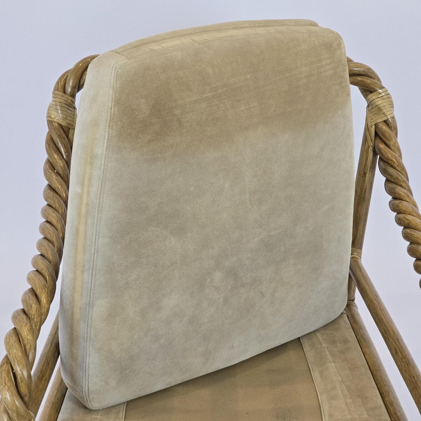 Coastal/Boho/Organic Modern "McGuire Furniture Co." Twisted Rattan Lounge Chair