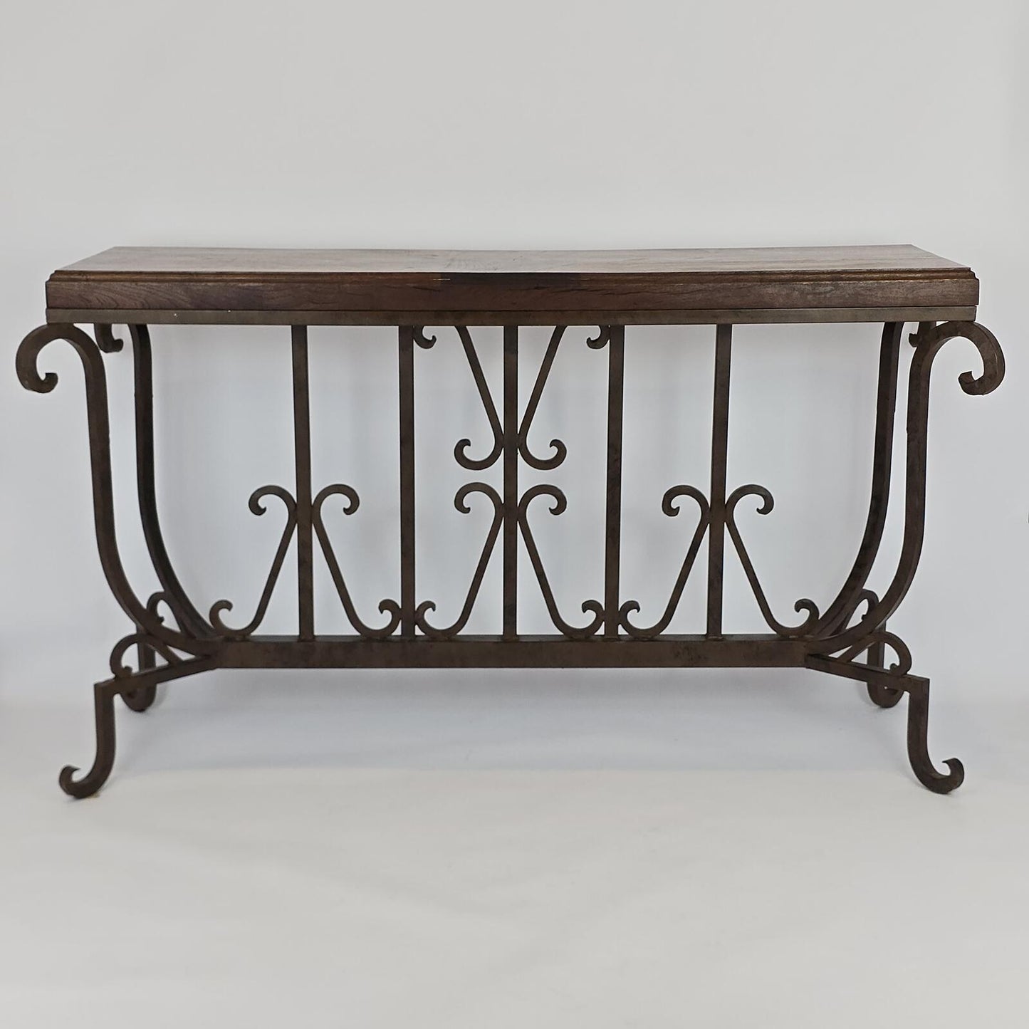 Mexports by Susana Molina Mesquite Wood and Iron Console Table