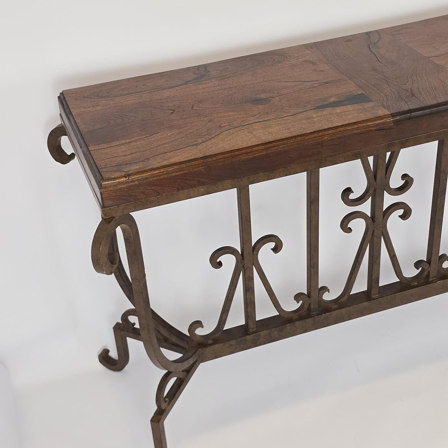 Mexports by Susana Molina Mesquite Wood and Iron Console Table