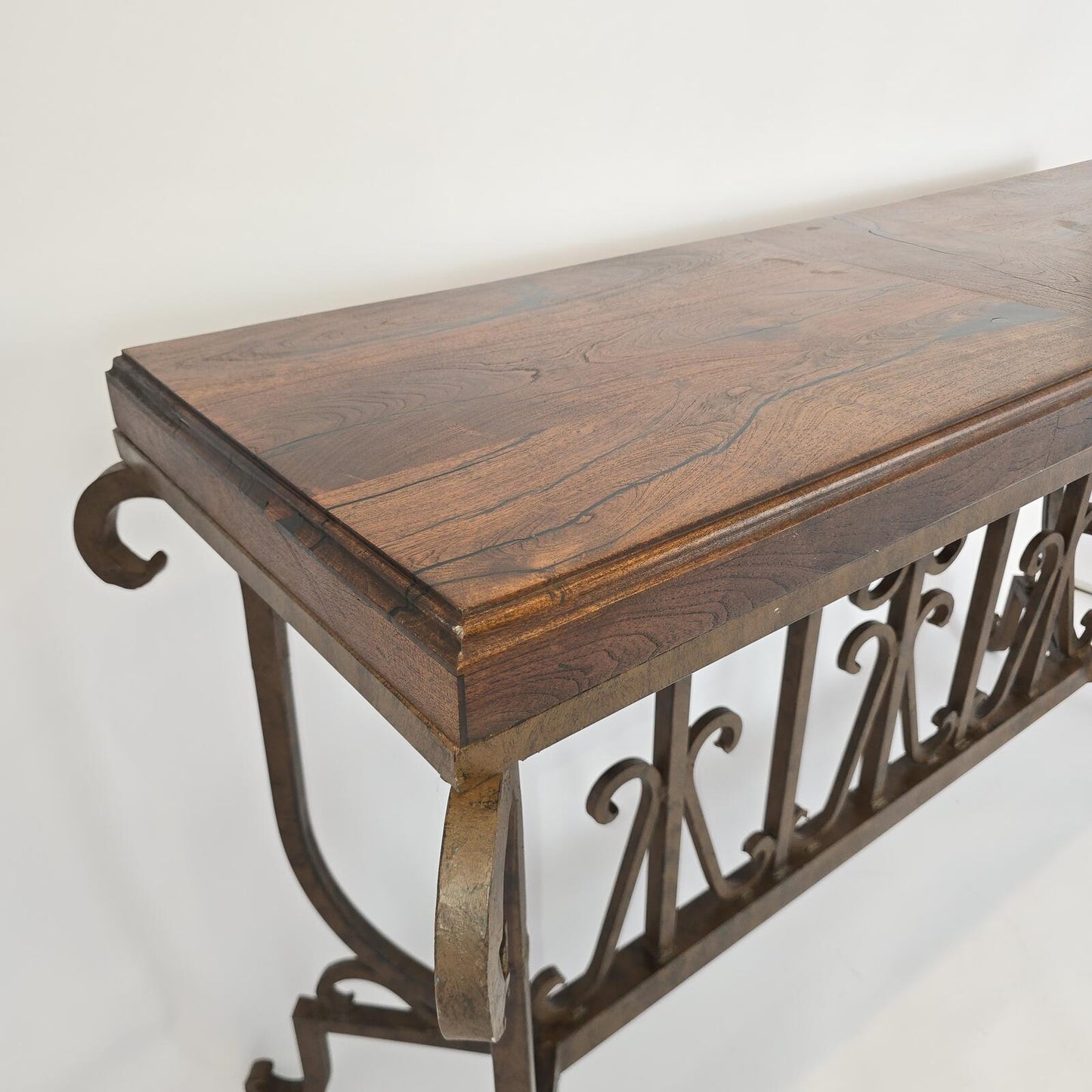 Mexports by Susana Molina Mesquite Wood and Iron Console Table