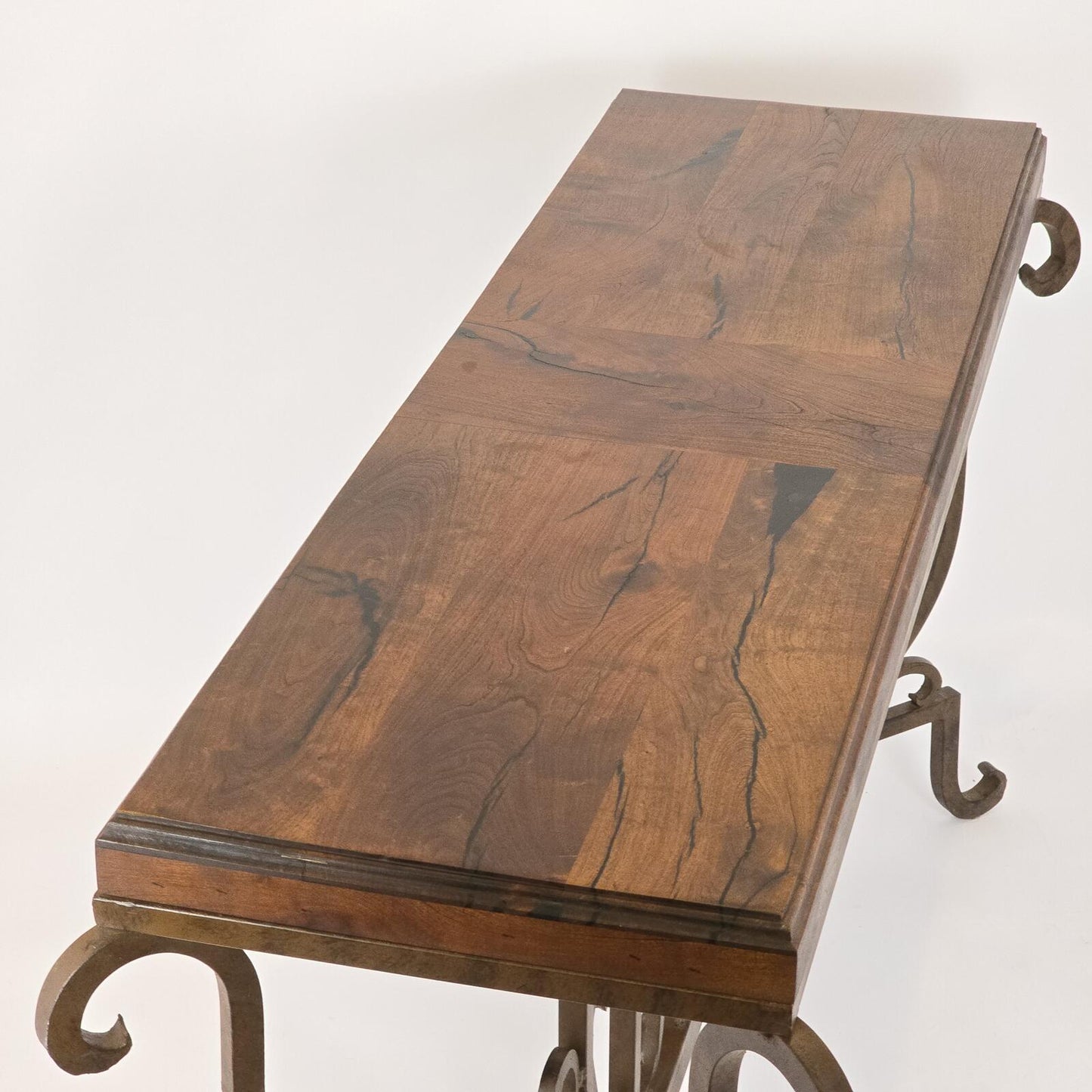 Mexports by Susana Molina Mesquite Wood and Iron Console Table