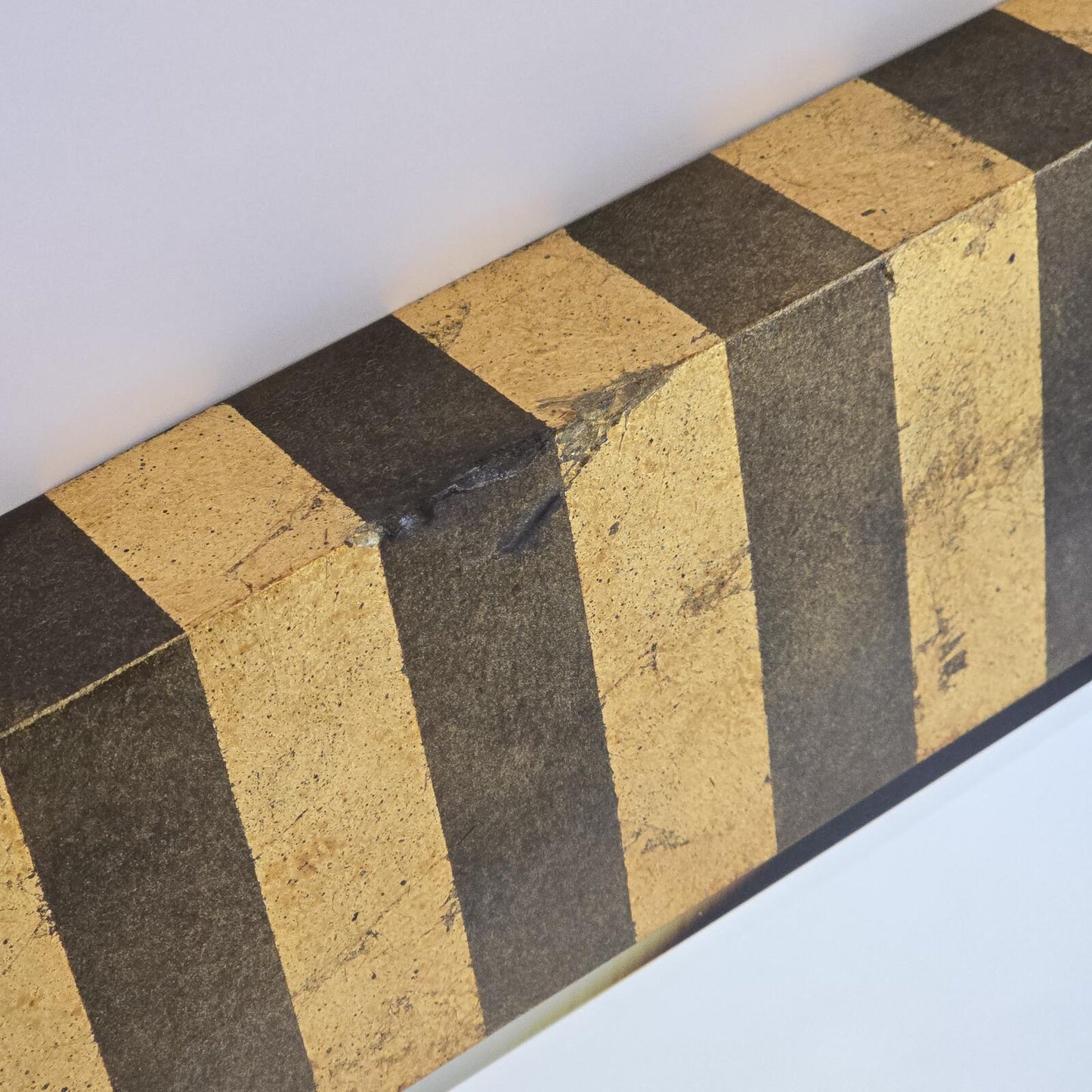 Large Mackenzie-Childs Style Striped Mirror with Gold Accents