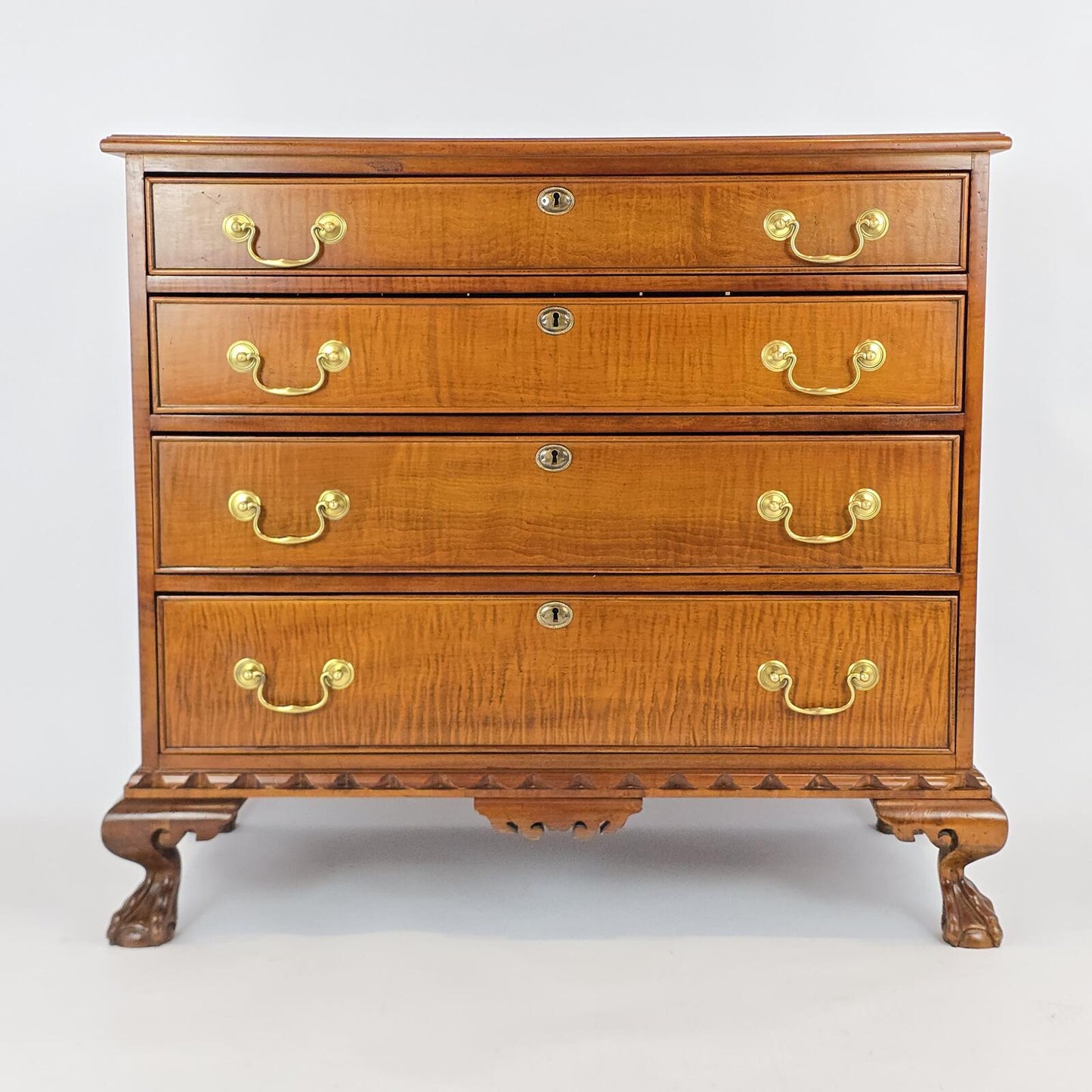 Vintage/Antique Kindel Tiger-Wood Chest of Drawers