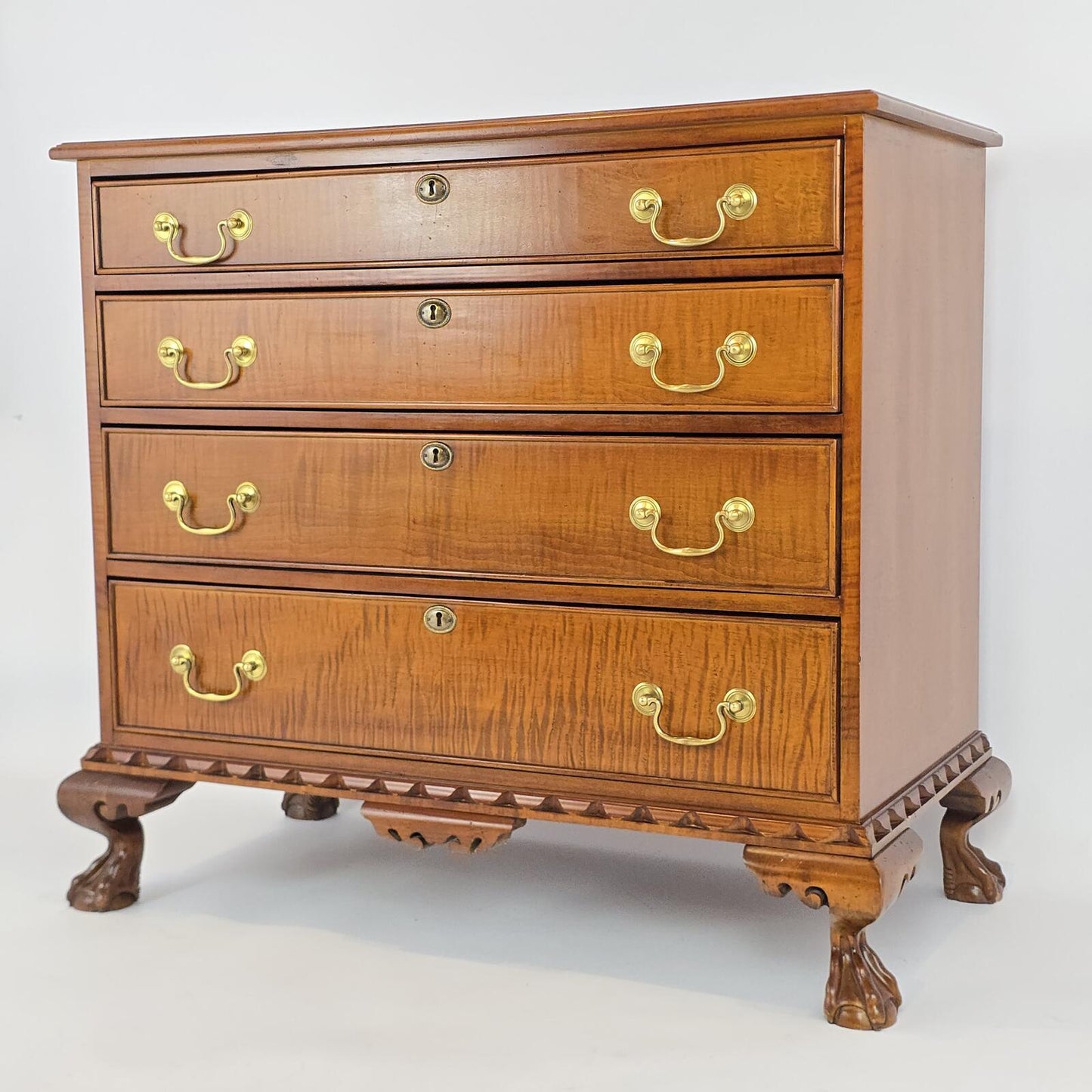 Vintage/Antique Kindel Tiger-Wood Chest of Drawers