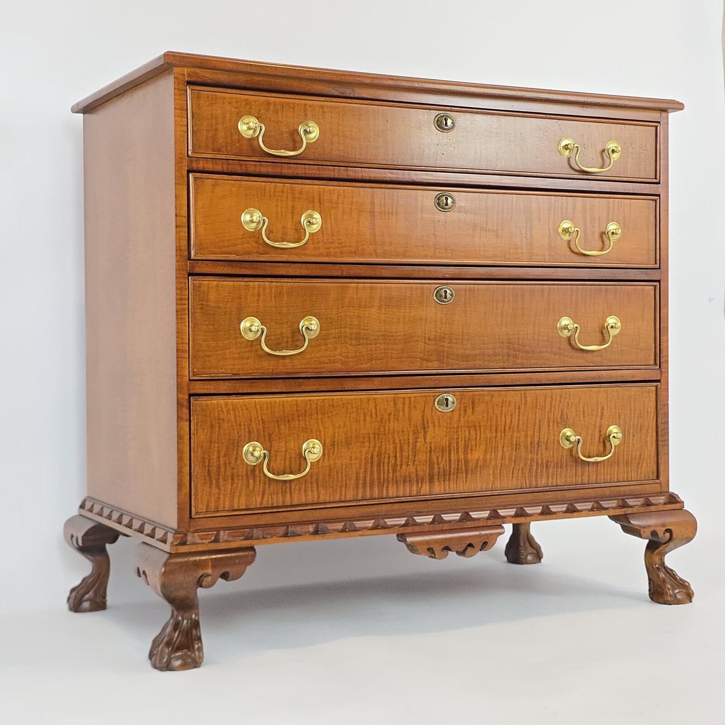 Vintage/Antique Kindel Tiger-Wood Chest of Drawers