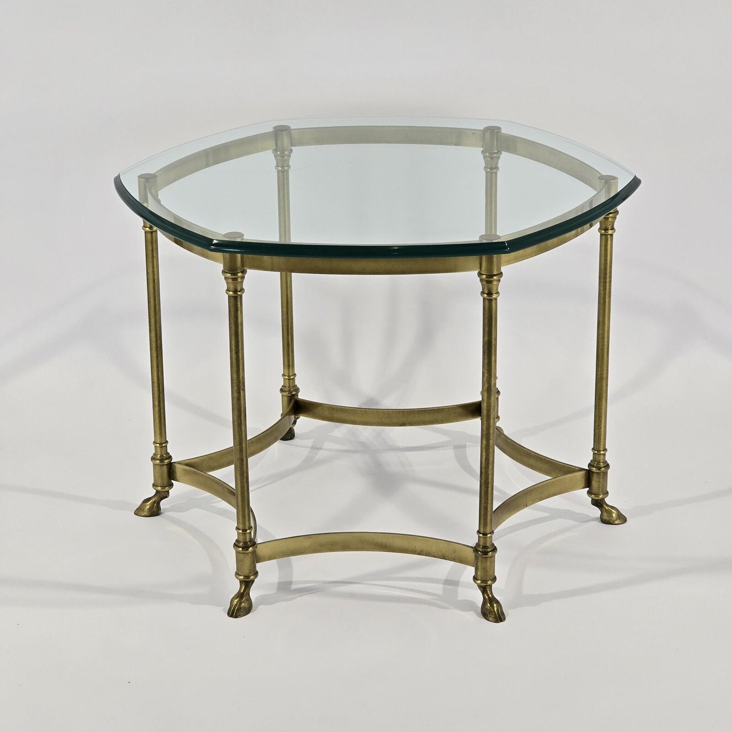 Lebarge Style Brass and Glass Side Table