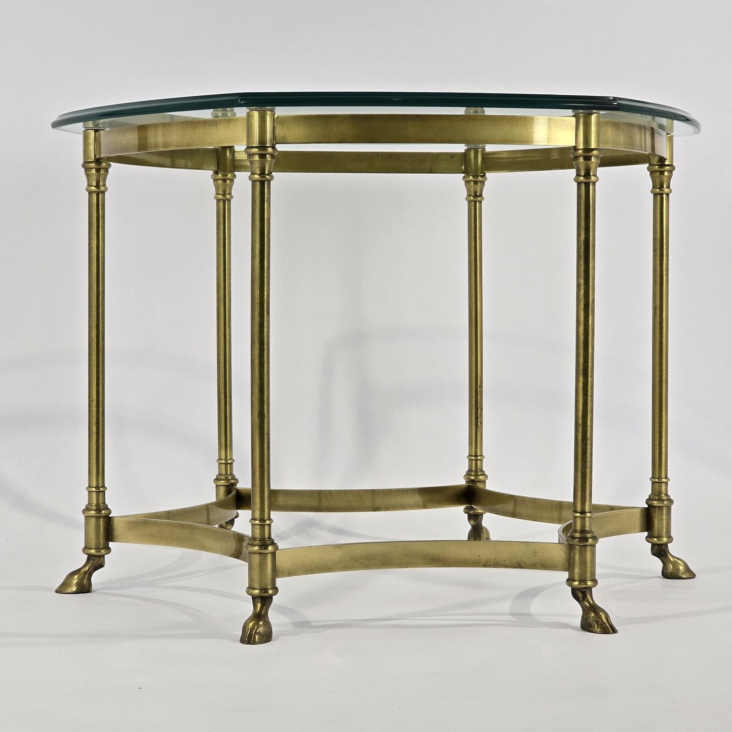 Lebarge Style Brass and Glass Side Table