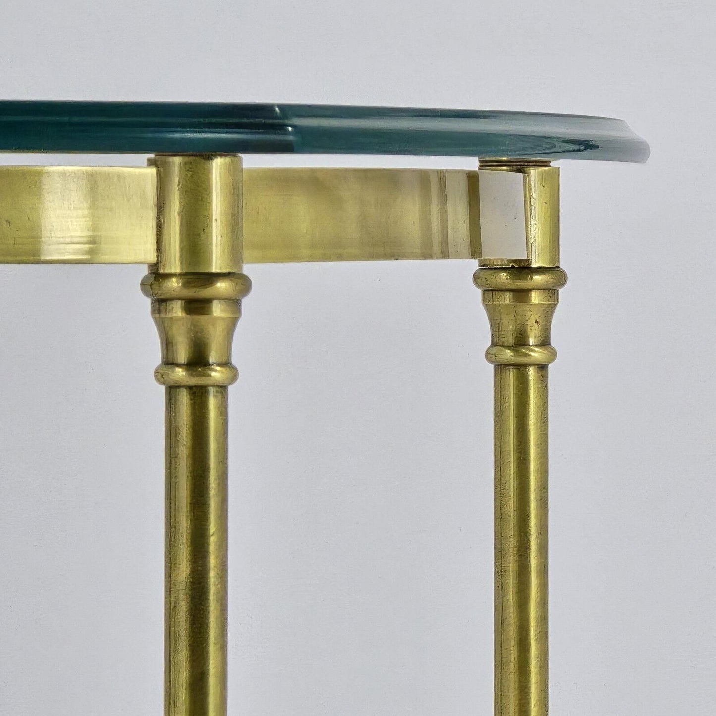 Lebarge Style Brass and Glass Side Table