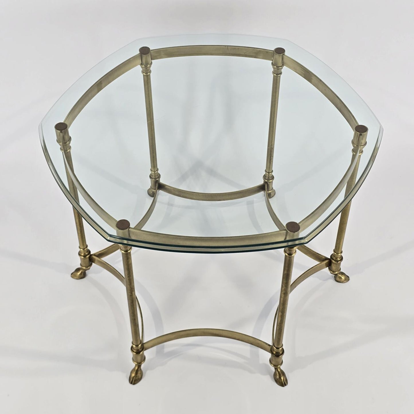 Lebarge Style Brass and Glass Side Table