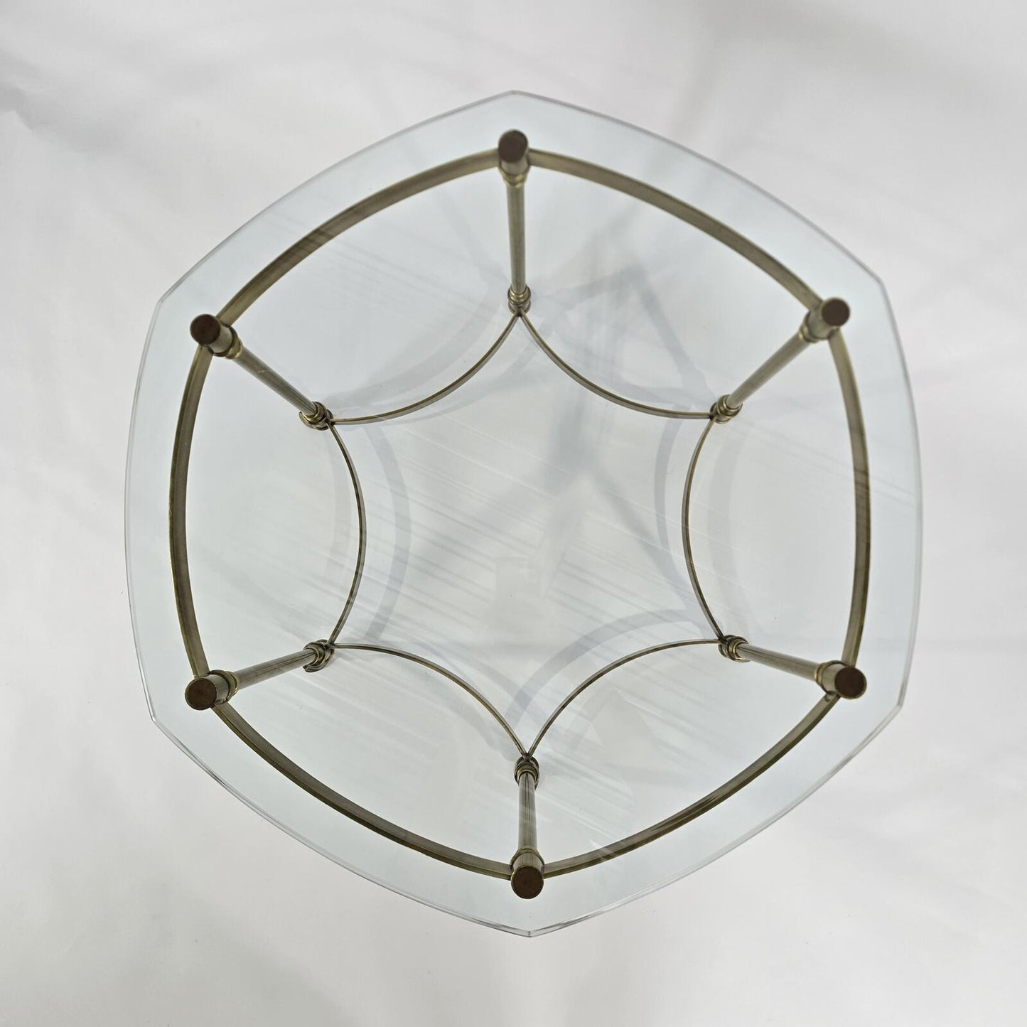 Lebarge Style Brass and Glass Side Table