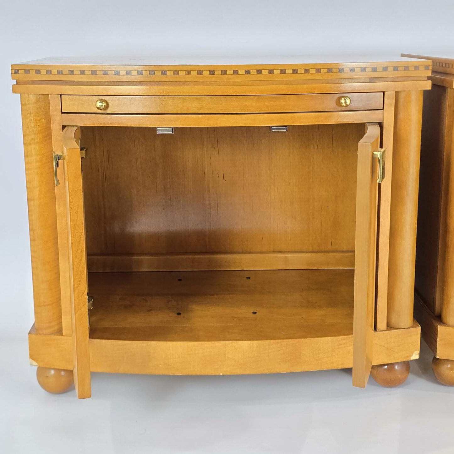 Hickory White "Genesis Collection" Biedermeier Style Cabinet Nightstands