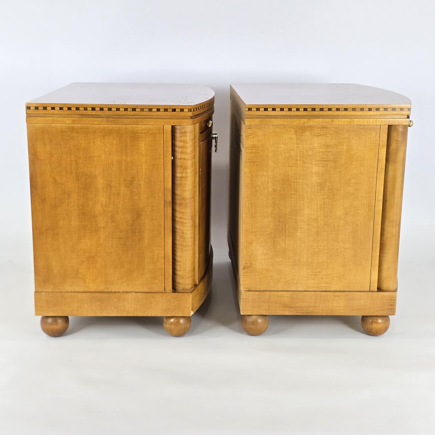 Hickory White "Genesis Collection" Biedermeier Style Cabinet Nightstands