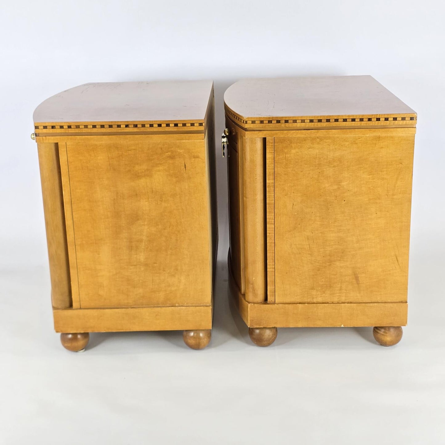 Hickory White "Genesis Collection" Biedermeier Style Cabinet Nightstands