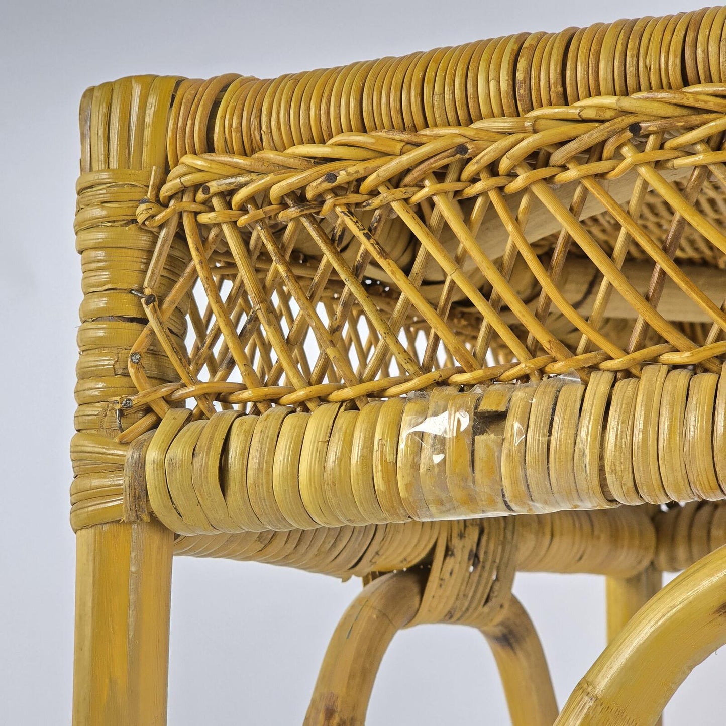 Vintage Bamboo and Rattan Vanity/Console Table