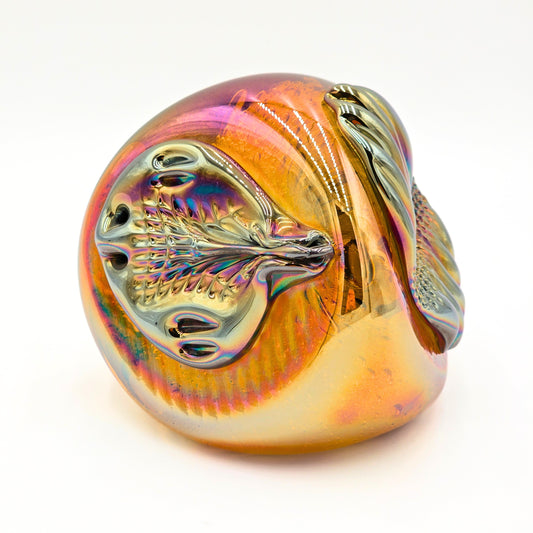 Vintage Rollin Karg Magnum Art Glass Paperweight Sculpture, Signed 2002