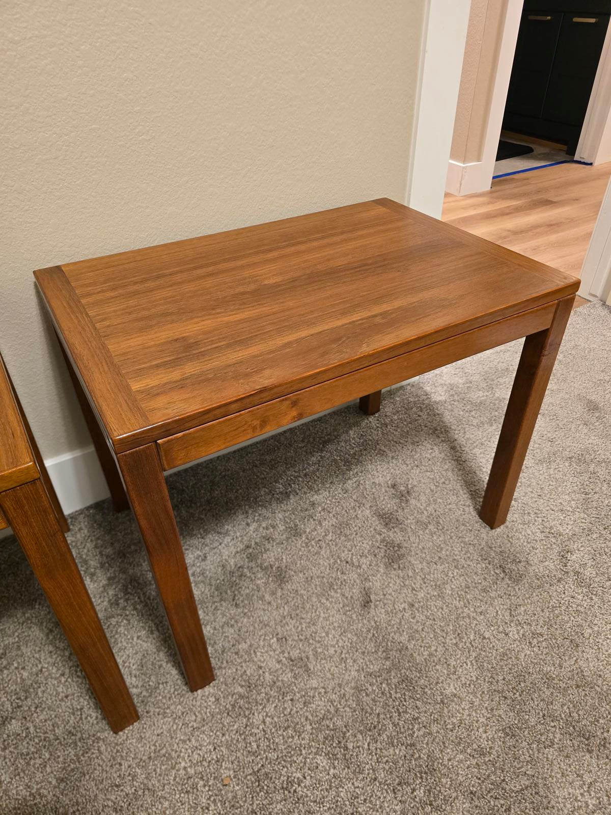 Vintage Danish Modern Solid Teak End Tables