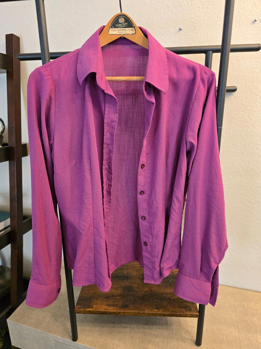 Custom-made, Women's Magenta Linen Shirt - Small