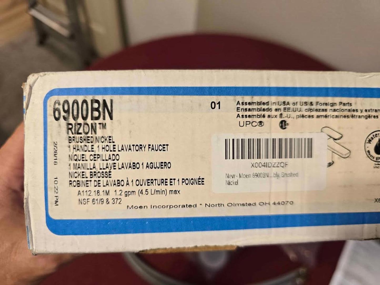 Modern Moen Rizon Brushed Nickel Bathroom Faucet