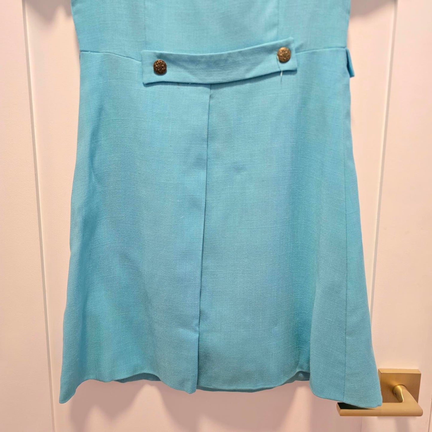 Vintage Hand-Sewn Women's Blue Dress