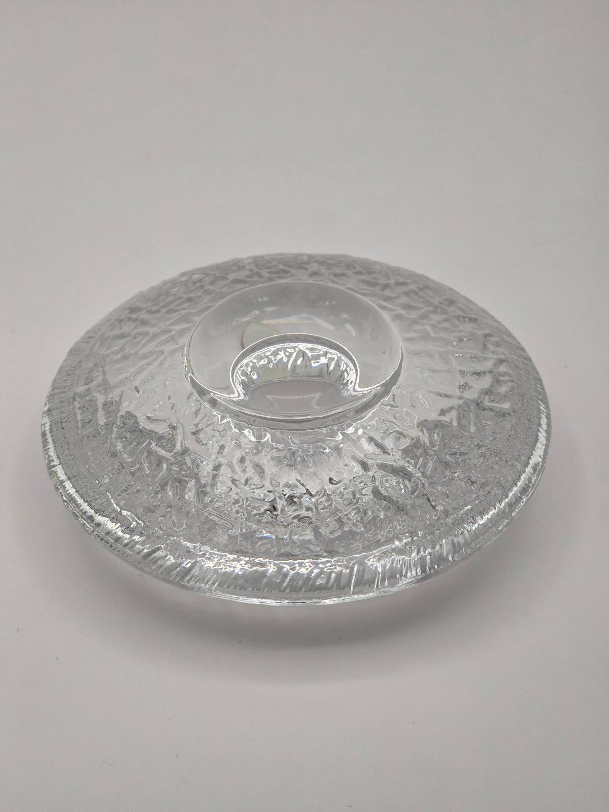 Orrefors Sweden Crystal Discus Votive Candle Holder