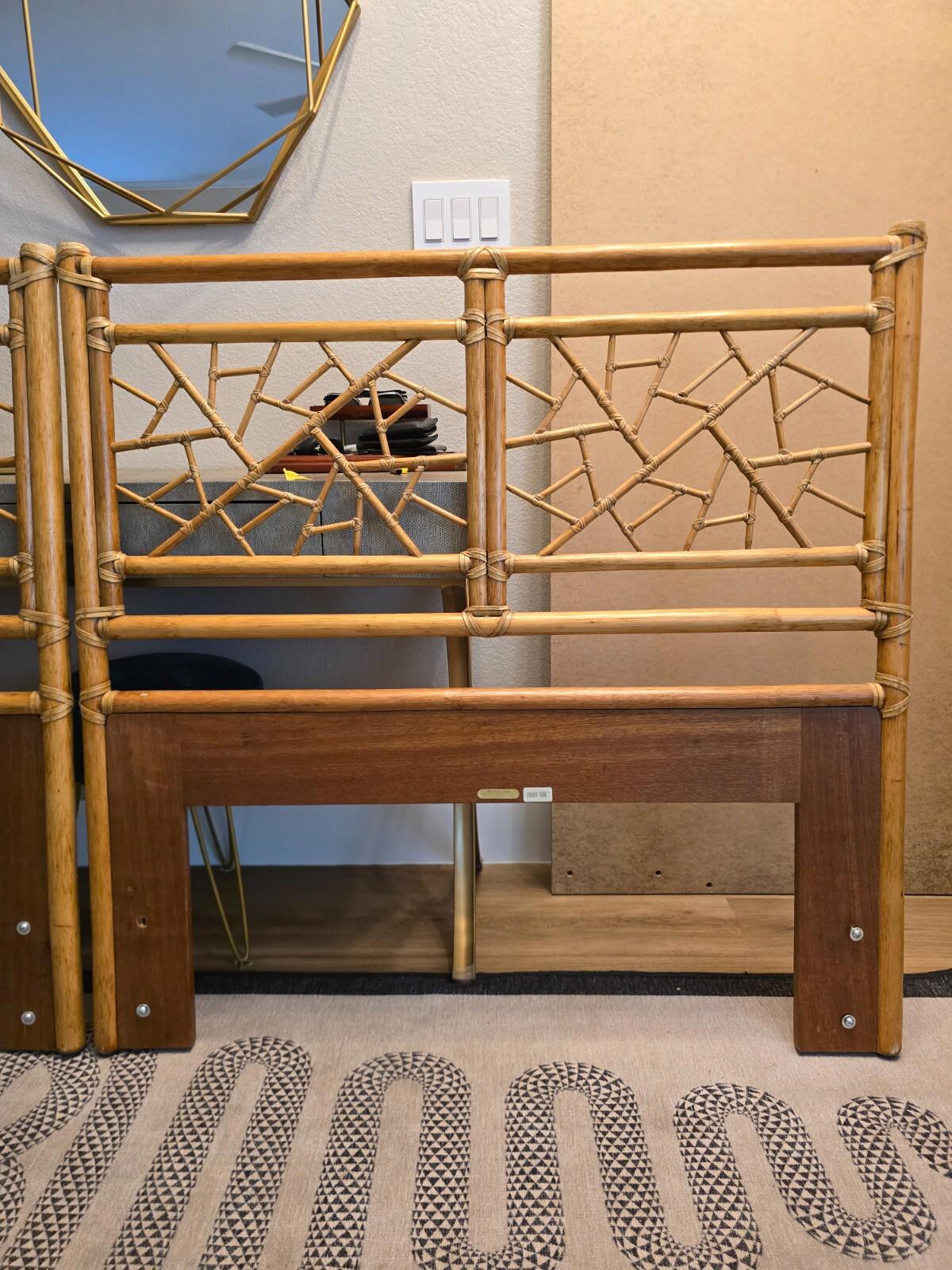 Vintage McGuire King/2 Twin Rattan Headboards