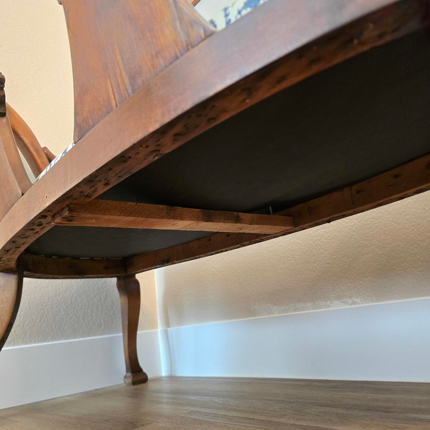 Antique English Regency Carved Walnut Settee/Bench